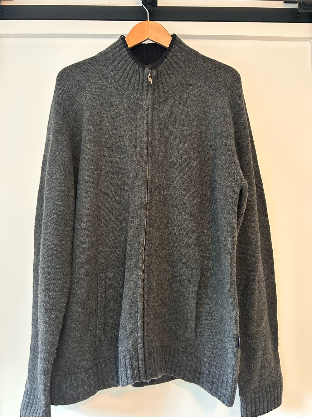 Men's Patagonia Full-Zip Wool Sweater Jacket - Gray
